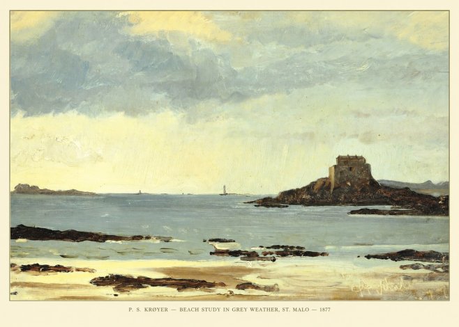 P.S. Krøyer Beach Study in Grey Weather, St. Malo No5 - Póster