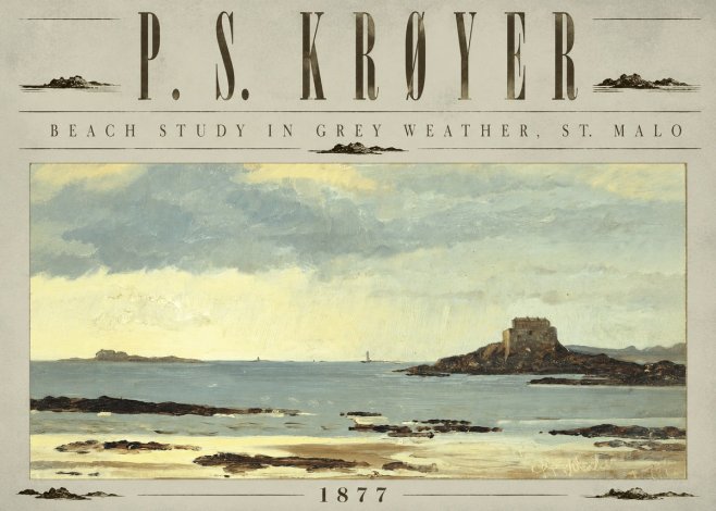 P.S. Krøyer Beach Study in Grey Weather, St. Malo No6 - Póster