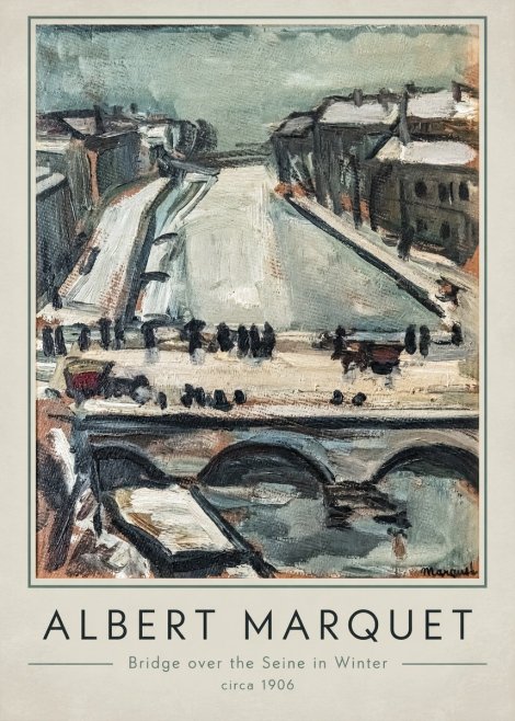 Albert Marquet Bridge over the Seine in Winter No1 - Póster