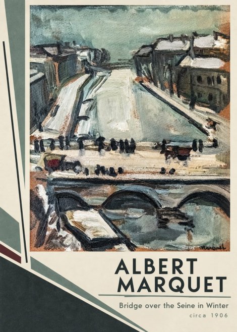 Albert Marquet Bridge over the Seine in Winter No2 - Póster