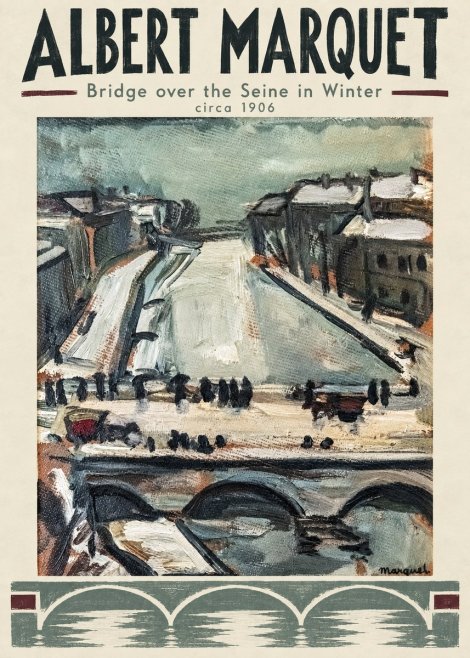 Albert Marquet Bridge over the Seine in Winter No4 - Póster