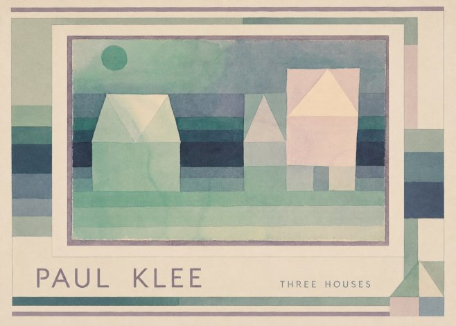 Paul Klee Three Houses No1 - Póster