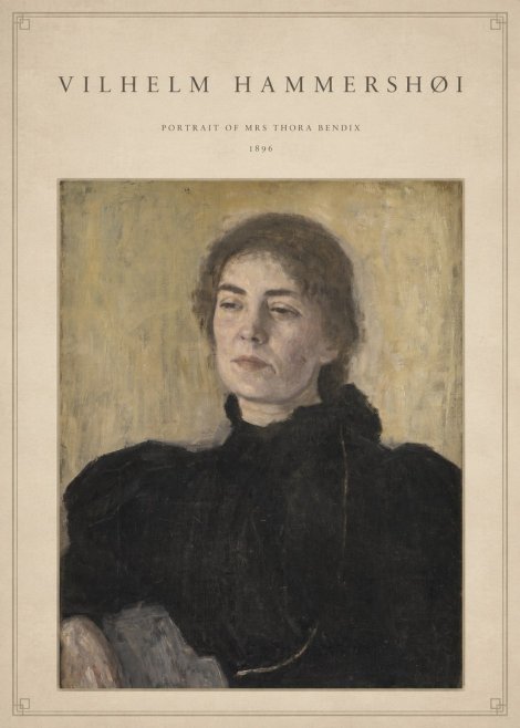 Vilhelm Hammershøi Portrait of Mrs Thora Bendix No4 - Póster