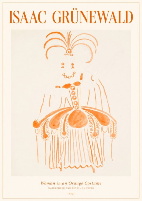 Isaac Grünewald Woman in an Orange Costume No1 - Póster