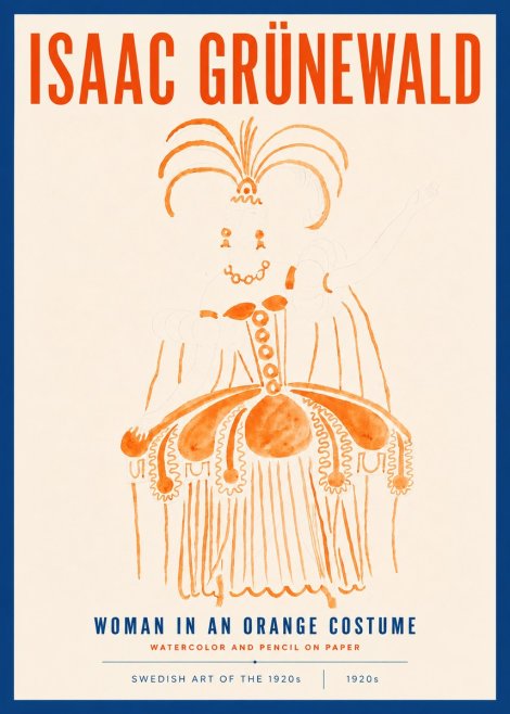 Isaac Grünewald Woman in an Orange Costume No4 - Póster