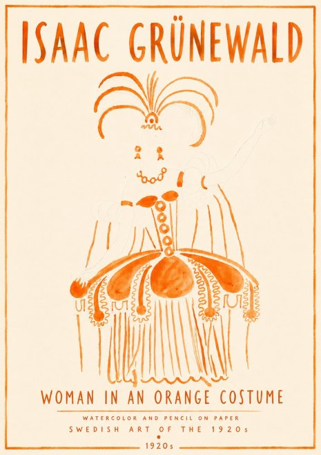 Isaac Grünewald Woman in an Orange Costume No6 - Póster