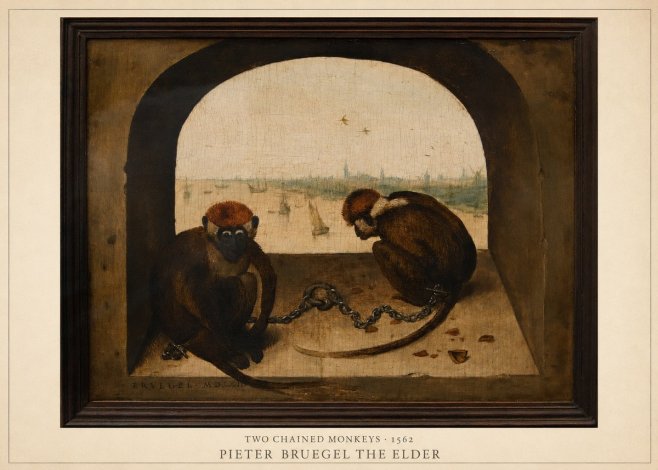 Pieter Bruegel Two Chained Monkeys I No4 - Póster
