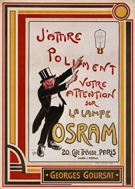 Georges Goursat J'attire Poliment Votre Attention Sur La Lampe Osram No3 - Póster