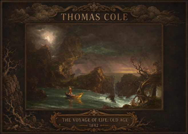 Thomas Cole The Voyage of Life: Old Age V No5 - Póster