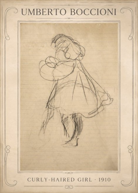 Umberto Boccioni Curly-haired Girl No1 - Póster