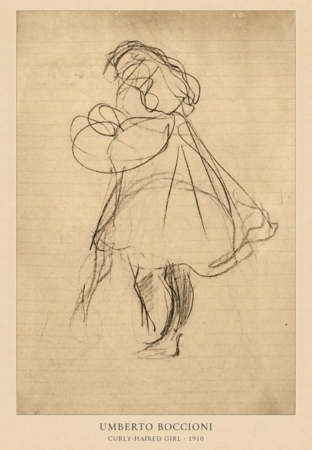 Umberto Boccioni Curly-haired Girl No4 - Póster