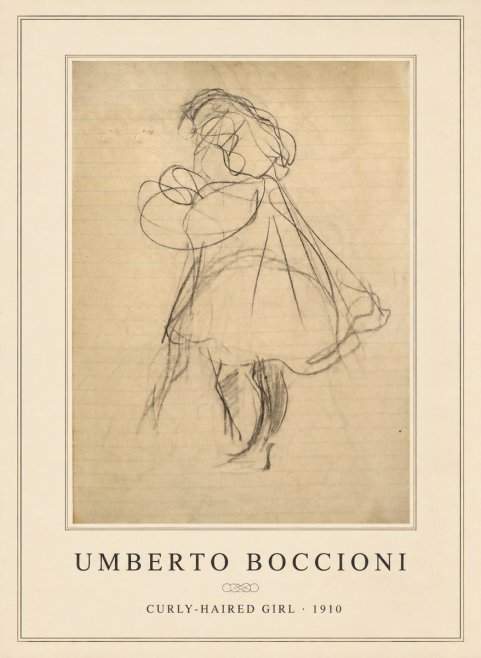 Umberto Boccioni Curly-haired Girl No6 - Póster