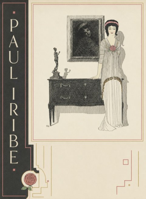 Paul Iribe Elegant Figure in Art Deco Interior No2 - Póster