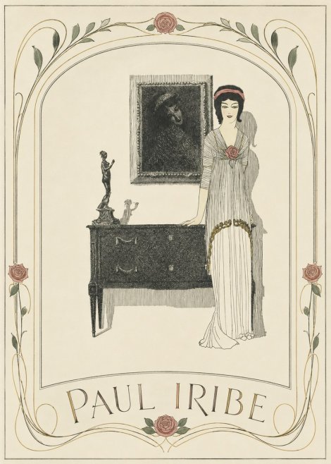 Paul Iribe Elegant Figure in Art Deco Interior No3 - Póster