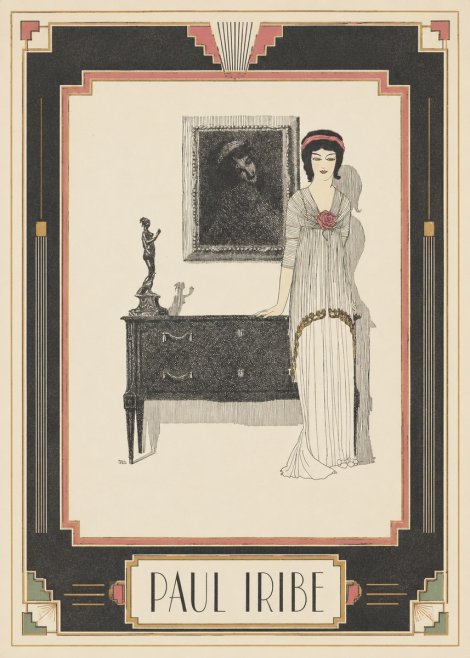 Paul Iribe Elegant Figure in Art Deco Interior No4 - Póster