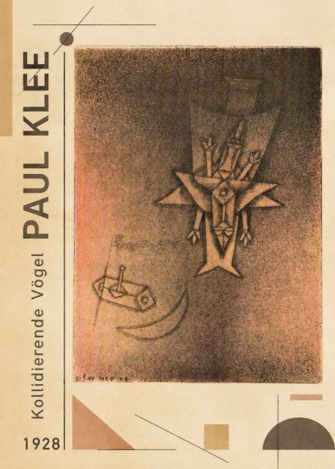 Paul Klee Kollidierende Vögel No2 - Póster