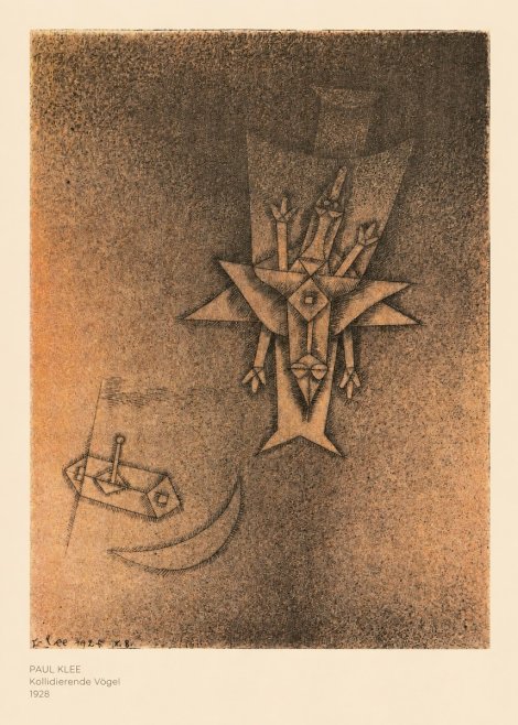 Paul Klee Kollidierende Vögel No5 - Póster