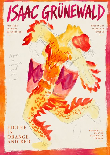 Isaac Grünewald Figure in Orange and Red No5 - Póster