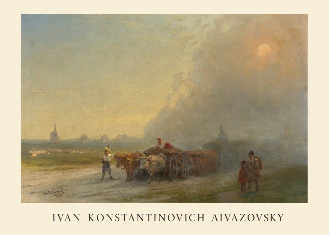 Ivan Konstantinovich Aivazovsky Landscape with Oxen No1 - Póster