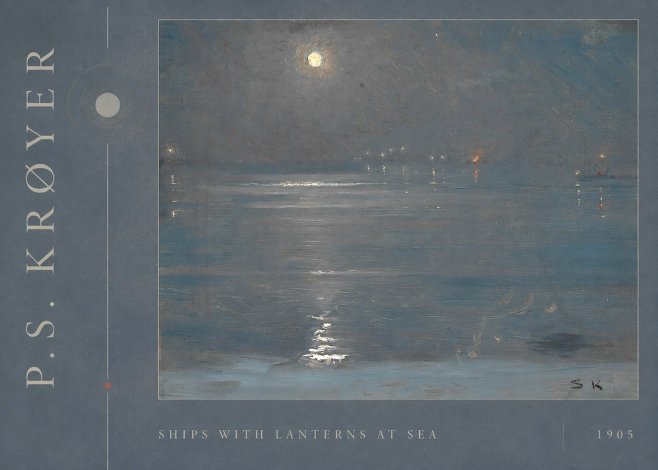 P.S. Krøyer Ships with Lanterns at Sea No2 - Póster