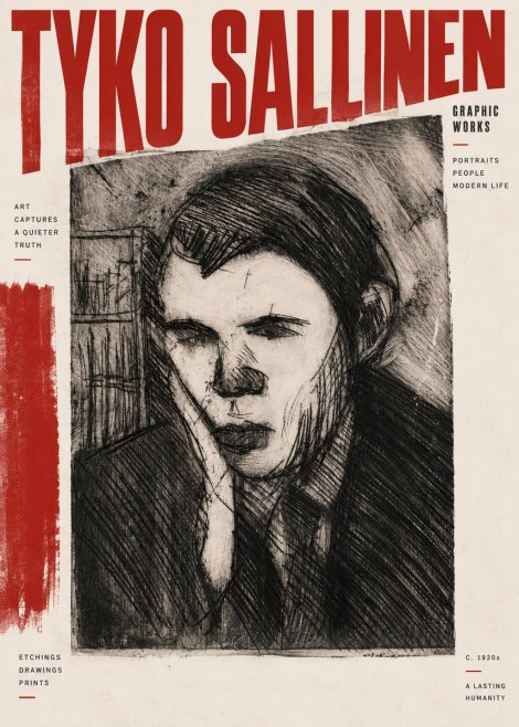 Tyko Sallinen Portrait of a Young Man No2 - Póster