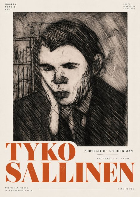 Tyko Sallinen Portrait of a Young Man No5 - Póster