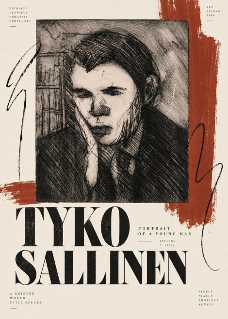 Tyko Sallinen Portrait of a Young Man No6 - Póster