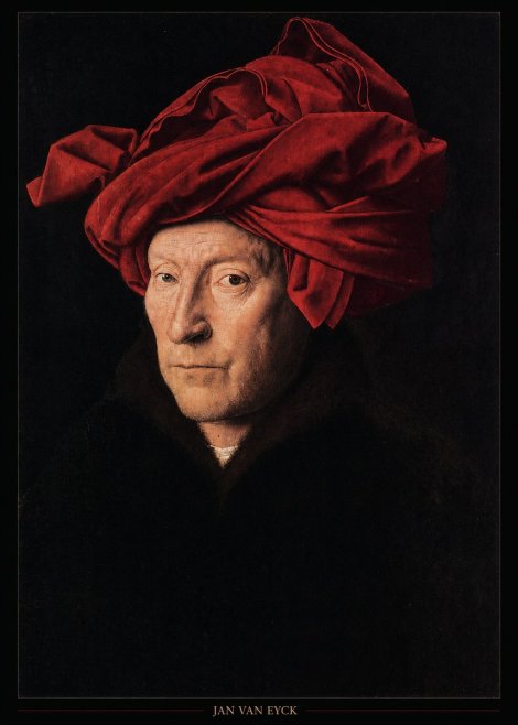 Jan van Eyck Portrait of a Man in a Turban No4 - Póster