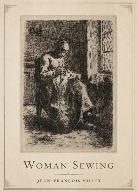 Jean-François Millet Woman Sewing No1 - Póster