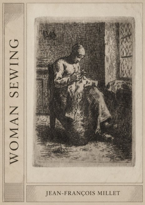 Jean-François Millet Woman Sewing No2 - Póster