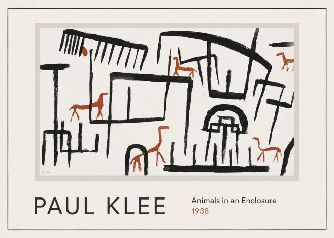 Paul Klee Animals in an Enclosure No1 - Póster