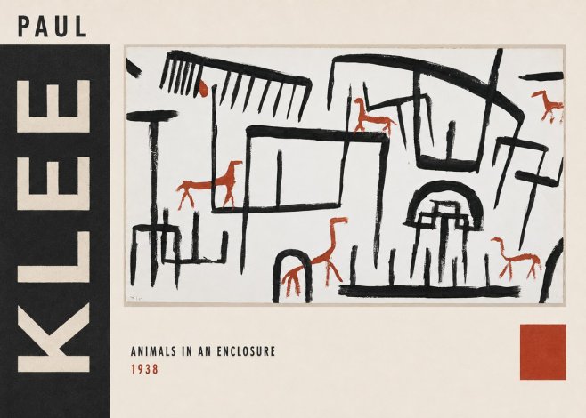 Paul Klee Animals in an Enclosure No3 - Póster
