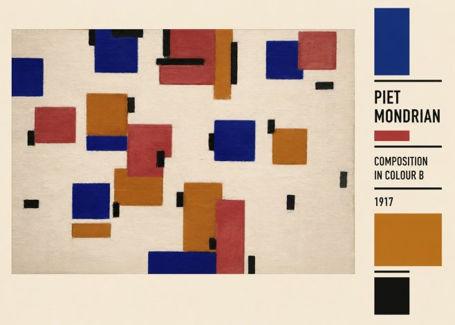 Piet Mondrian Composition in Colour B No2 - Póster