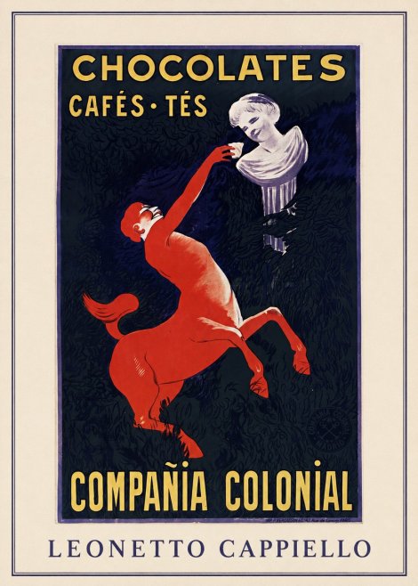Leonetto Cappiello Chocolates, Cafés, Tés - Compañía Colonial No3 - Póster