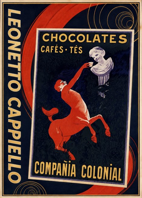 Leonetto Cappiello Chocolates, Cafés, Tés - Compañía Colonial No4 - Póster