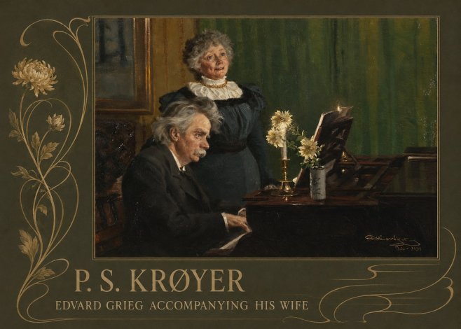 P.S. Krøyer Edvard Grieg Accompanying His Wife No3 - Póster