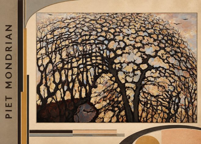 Piet Mondrian Avond (Evening); the Red Tree No4 - Póster
