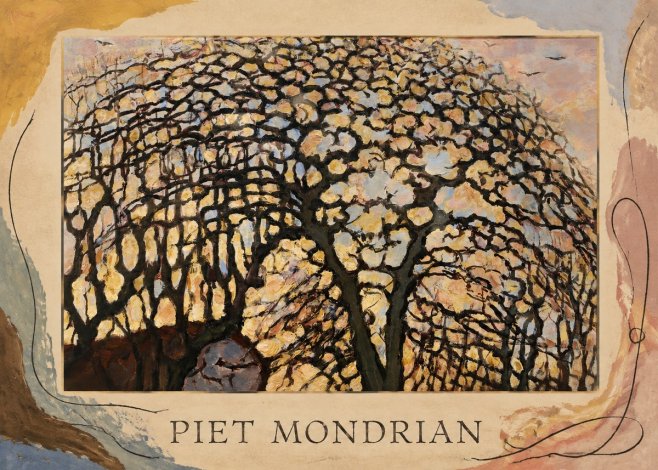 Piet Mondrian Avond (Evening); the Red Tree No5 - Póster