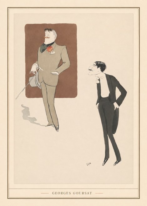 Georges Goursat Two Stylish Gentlemen No4 - Póster