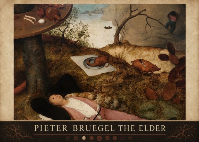 Pieter Bruegel The Land of Cockaigne II No6 - Póster