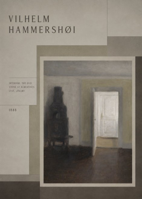 Vilhelm Hammershøi Interior: the Old Stove at Albertines Lyst, Lyngby No3 - Póster