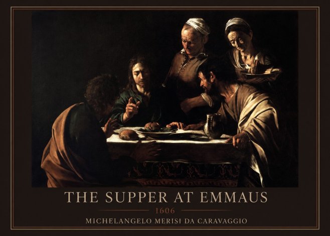 Michelangelo Merisi da Caravaggio The Supper at Emmaus II No1 - Póster