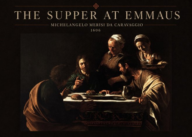 Michelangelo Merisi da Caravaggio The Supper at Emmaus II No3 - Póster