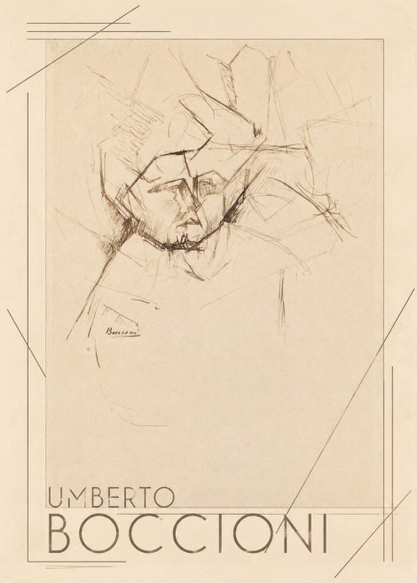 Umberto Boccioni Head Study No1 - Póster