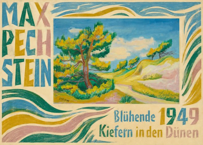 Max Pechstein Blühende Kiefern in Den Dünen No6 - Póster