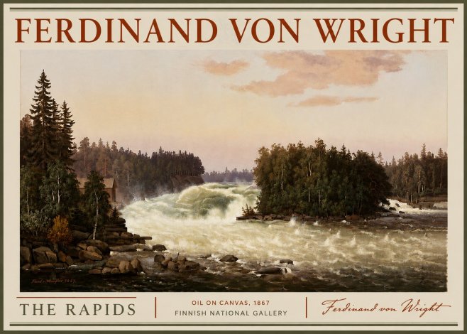 Ferdinand von Wright The Rapids No6 - Póster