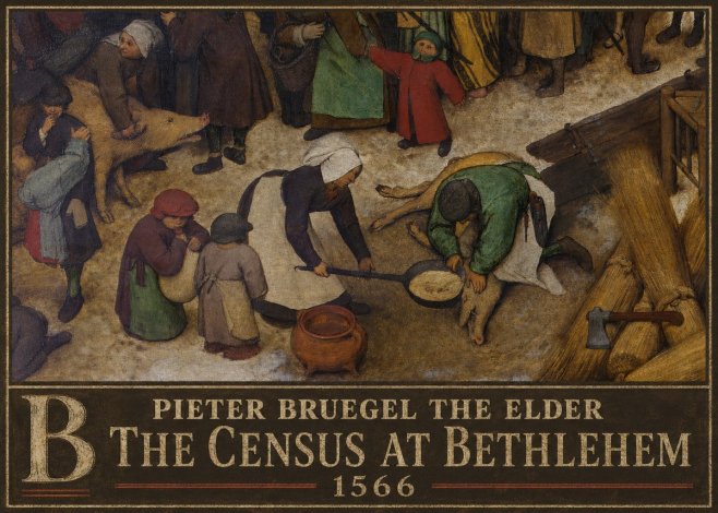 Pieter Bruegel The Census at Bethlehem VI No4 - Póster