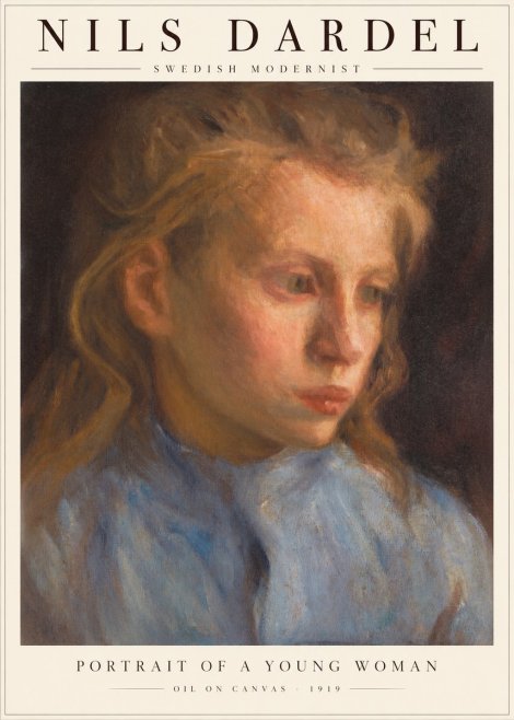 Nils Dardel Portrait of a Young Woman No1 - Póster