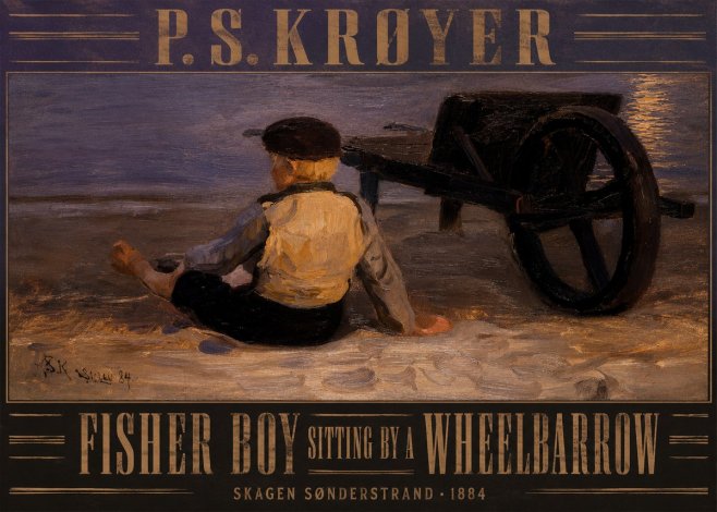 P.S. Krøyer Fisher Boy Sitting by a Wheelbarrow No3 - Póster