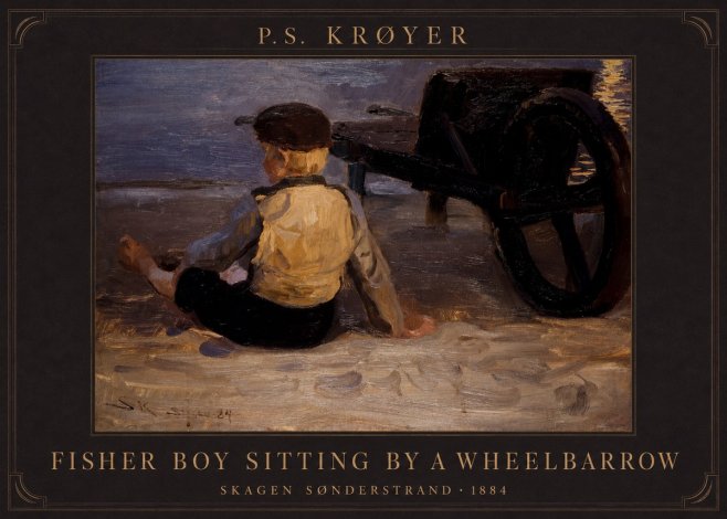 P.S. Krøyer Fisher Boy Sitting by a Wheelbarrow No5 - Póster